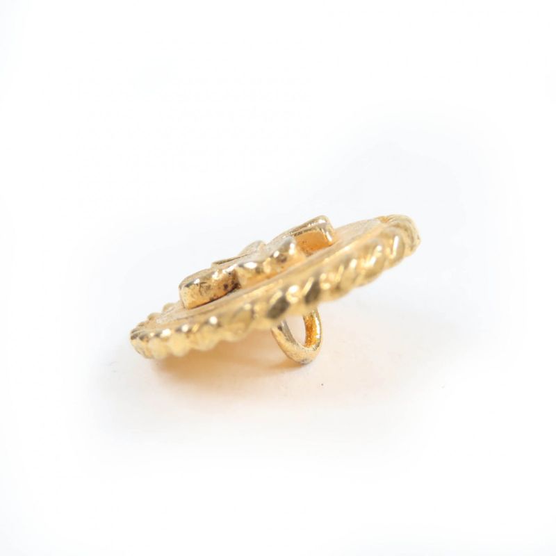 CHANEL Vintage Set Of 7 Clover Buttons Metal Buttons Button Set Gold Ladies