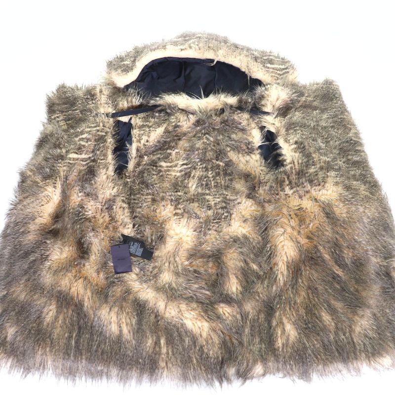 Prada 2021 29y995 With Triangle Logo Pouch Eco Fur Hooded Re-nylon Long Coat