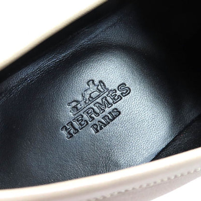 Hermes 232136z Royale H Logo Moccasin Leather Loafers Beige 36 Storage With Bag