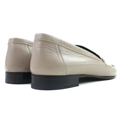 Hermes 232136z Royale H Logo Moccasin Leather Loafers Beige 36 Storage With Bag