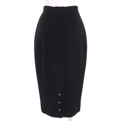 CHANEL Vintage 95A P05816 Coco Mark Button Wool Tweed Jacket Skirt Setup Black