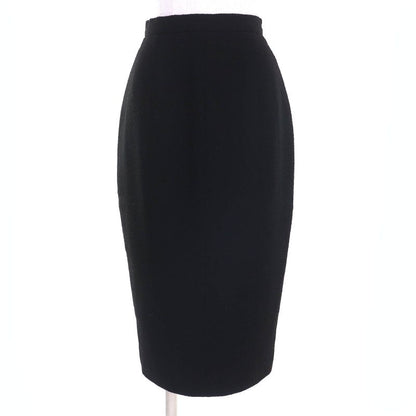 CHANEL Vintage 95A P05816 Coco Mark Button Wool Tweed Jacket Skirt Setup Black