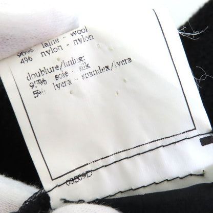 CHANEL Vintage 95A P05816 Coco Mark Button Wool Tweed Jacket Skirt Setup Black