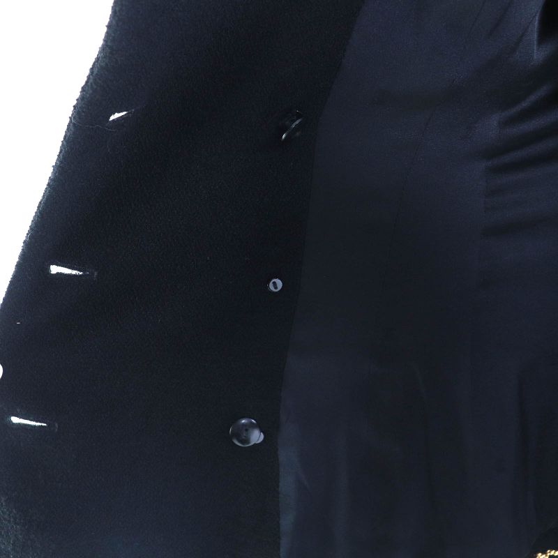 CHANEL Vintage 95A P05816 Coco Mark Button Wool Tweed Jacket Skirt Setup Black