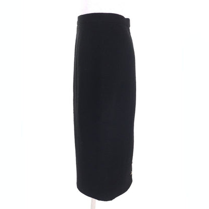 CHANEL Vintage 95A P05816 Coco Mark Button Wool Tweed Jacket Skirt Setup Black