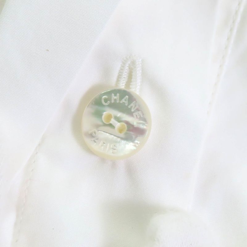 CHANEL 16C P53130 Coco Shell Button Cotton Poplin Sleeveless