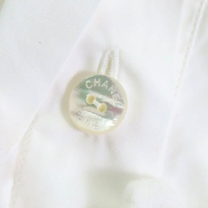 CHANEL 16C P53130 Coco Shell Button Cotton Poplin Sleeveless