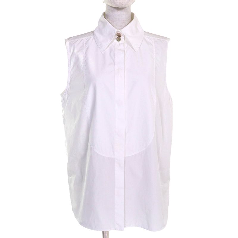 CHANEL 16C P53130 Coco Shell Button Cotton Poplin Sleeveless