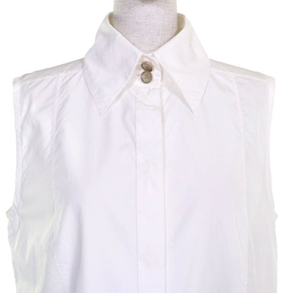 CHANEL 16C P53130 Coco Shell Button Cotton Poplin Sleeveless