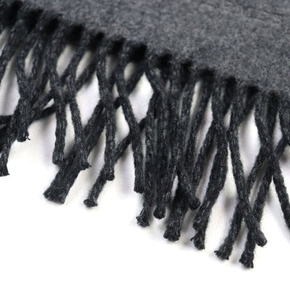 Hermes Enny Moll 100% Cashmere Flannel Gris Cine Cles Jacquard Weave Horse Bit