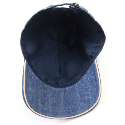 Louis Vuitton M7276l 100% Cotton LV Remix Monogram Denim Cap Indigo Blue With