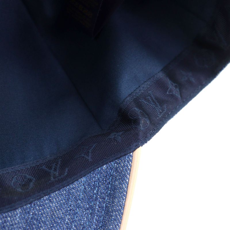 Louis Vuitton M7276l 100% Cotton LV Remix Monogram Denim Cap Indigo Blue With