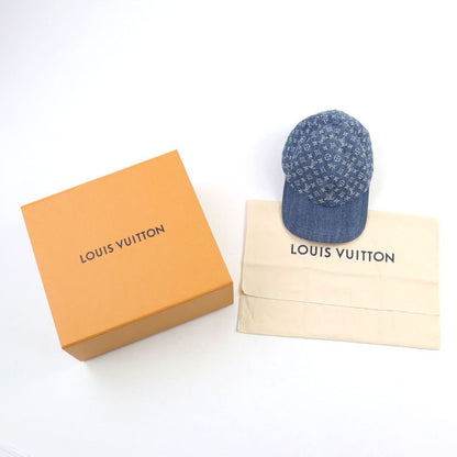 Louis Vuitton M7276l 100% Cotton LV Remix Monogram Denim Cap Indigo Blue With