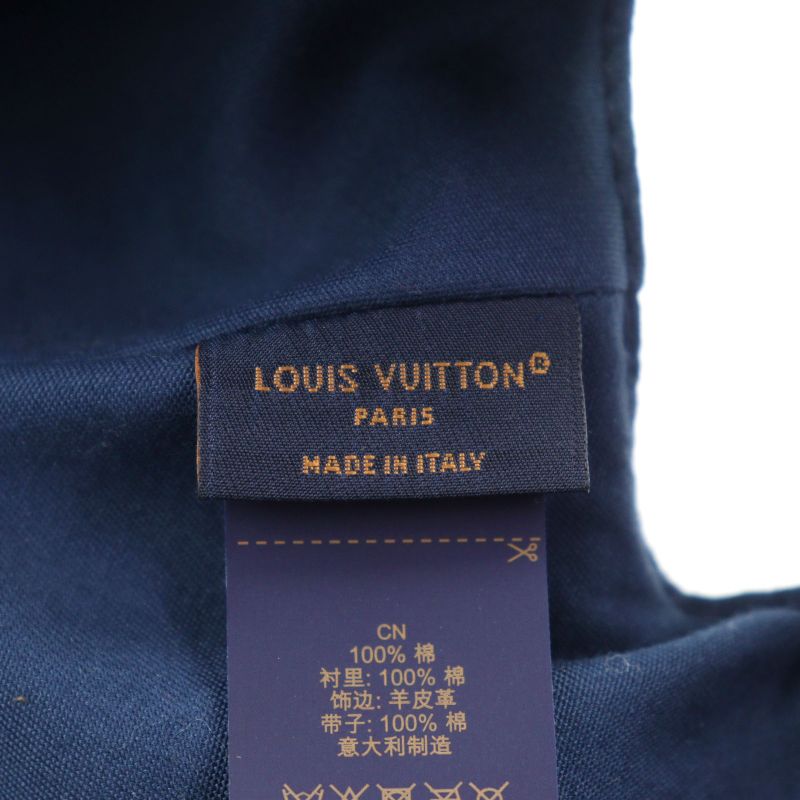 Louis Vuitton M7276l 100% Cotton LV Remix Monogram Denim Cap Indigo Blue With
