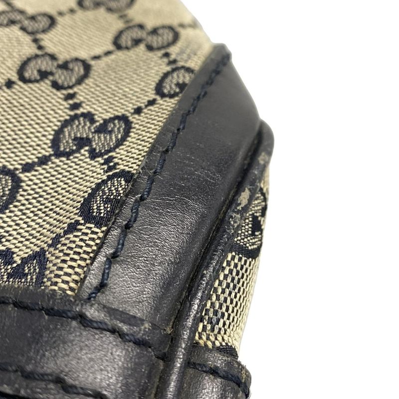 Gucci Handbag GG Pattern 247205 Ivory X Navy X Red Mini Boston Leather