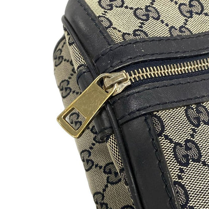 Gucci Handbag GG Pattern 247205 Ivory X Navy X Red Mini Boston Leather