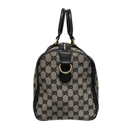 Gucci Handbag GG Pattern 247205 Ivory X Navy X Red Mini Boston Leather