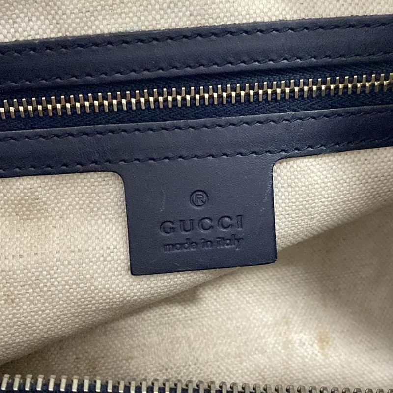 Gucci Handbag GG Pattern 247205 Ivory X Navy X Red Mini Boston Leather