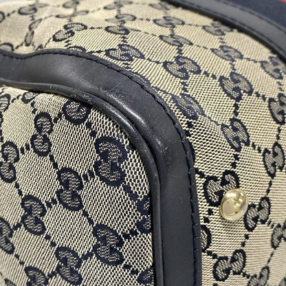 Gucci Handbag GG Pattern 247205 Ivory X Navy X Red Mini Boston Leather
