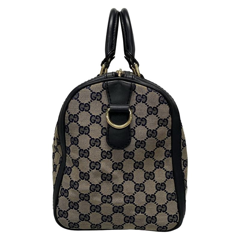 Gucci Handbag GG Pattern 247205 Beige×navy×red Mini Boston Leather