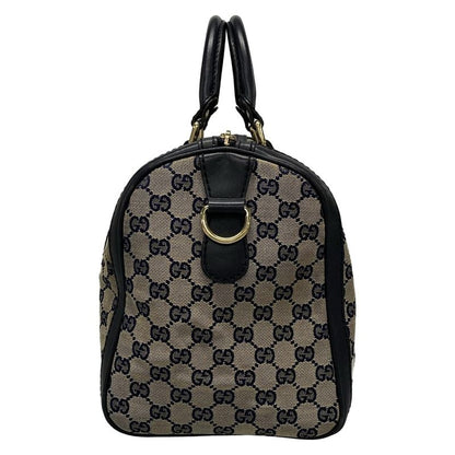 Gucci Handbag GG Pattern 247205 Beige×navy×red Mini Boston Leather