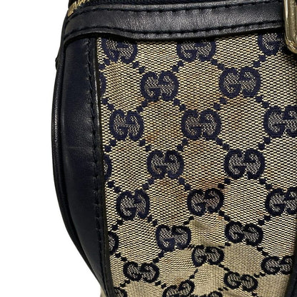 Gucci Handbag GG Pattern 247205 Beige×navy×red Mini Boston Leather