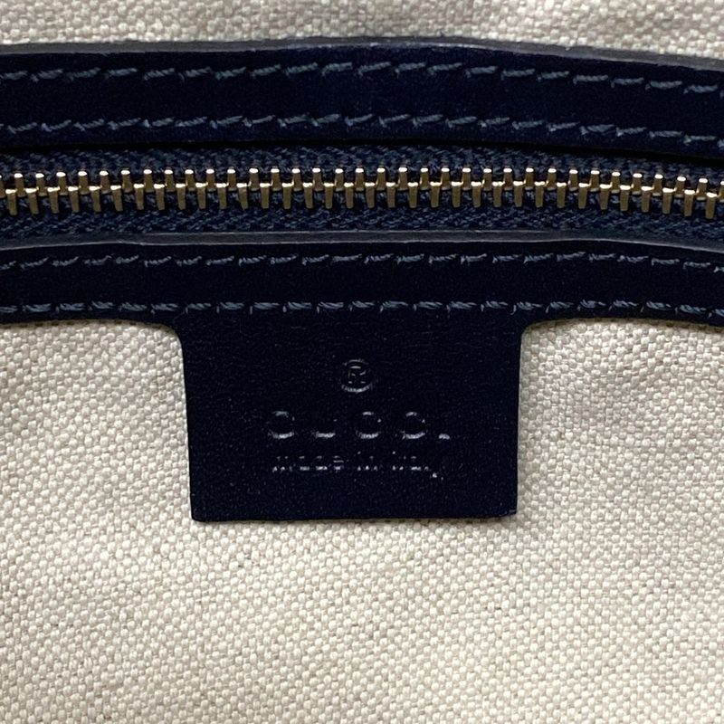 Gucci Handbag GG Pattern 247205 Beige×navy×red Mini Boston Leather