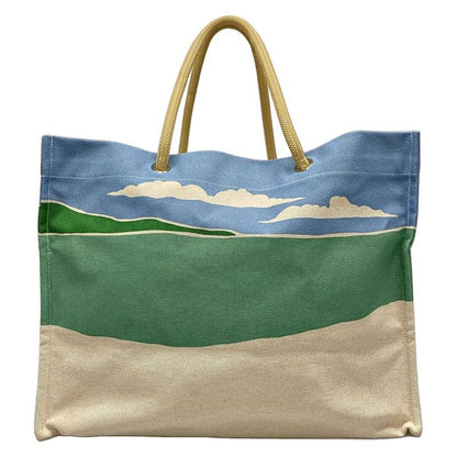 Hermes Tote Bag Escal À La Plage Ivory X Brown X Multi Silver Hardware /beach