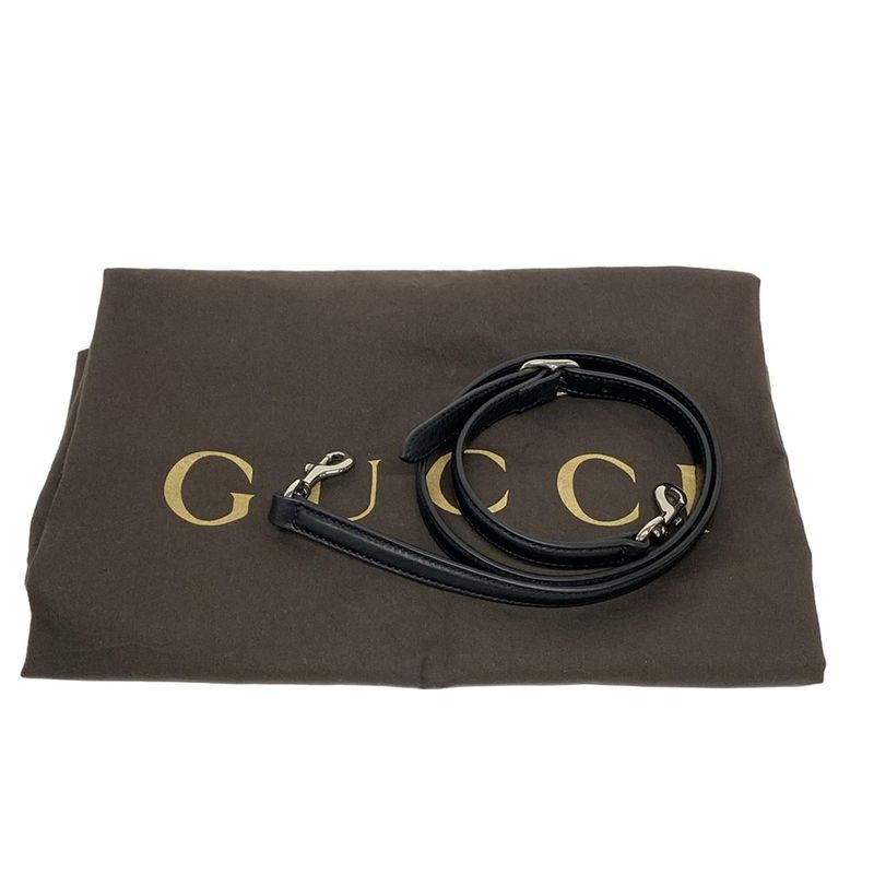 Gucci Handbag Bamboo Daily 370830 Black Leather