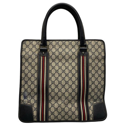 Gucci GG Plus GG Supreme 145842 Ivory X Navy X Red Leather