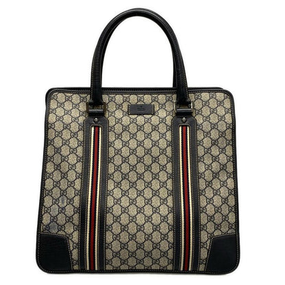 Gucci GG Plus GG Supreme 145842 Ivory X Navy X Red Leather