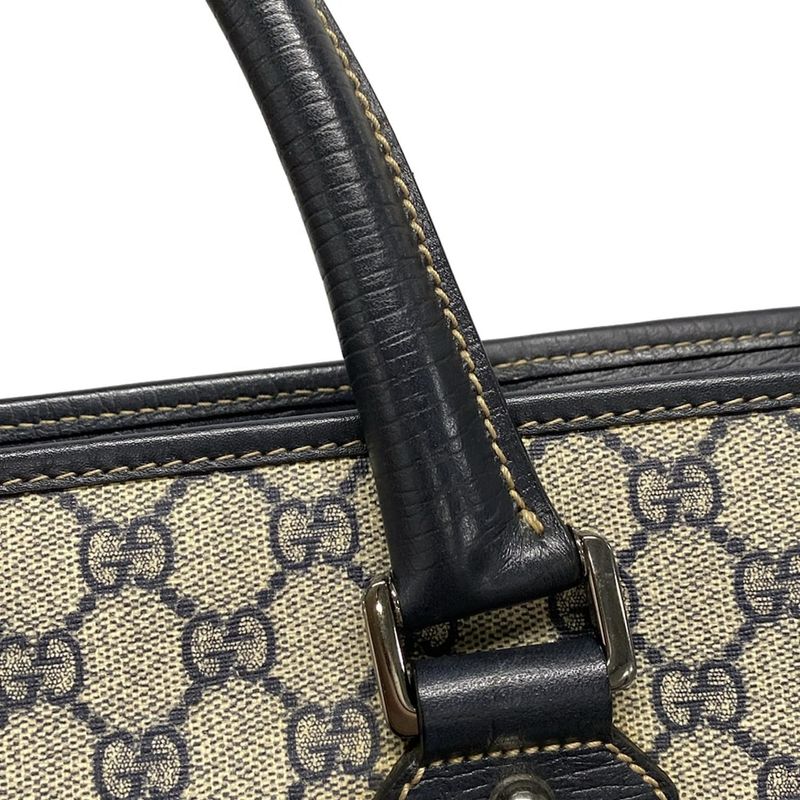 Gucci GG Plus GG Supreme 145842 Ivory X Navy X Red Leather