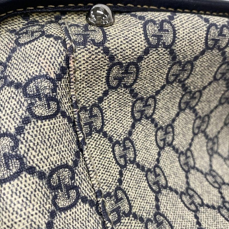 Gucci GG Plus GG Supreme 145842 Ivory X Navy X Red Leather