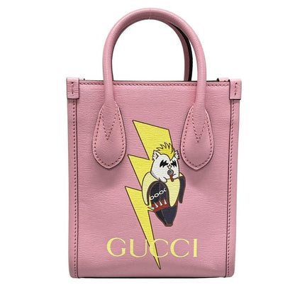 Gucci Handbag - 671623 Pink×yellow×multi Bananya Collaboration/bnf Leather