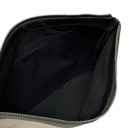 Balenciaga Clutch Bag Navy Clip M 373834 Ivory And Black Leather