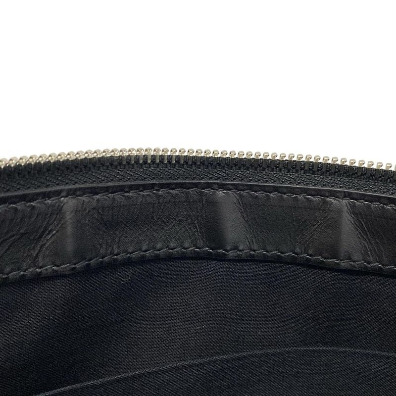 Balenciaga Clutch Bag Navy Clip M 373834 Ivory And Black Leather