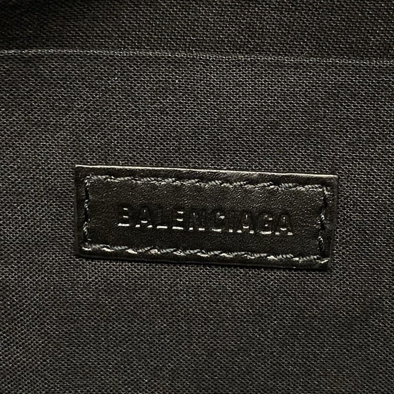 Balenciaga Clutch Bag Navy Clip M 373834 Ivory And Black Leather