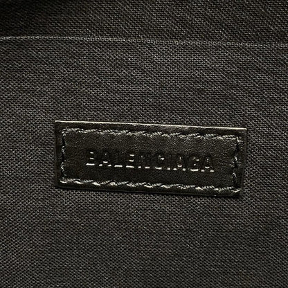 Balenciaga Clutch Bag Navy Clip M 373834 Ivory And Black Leather