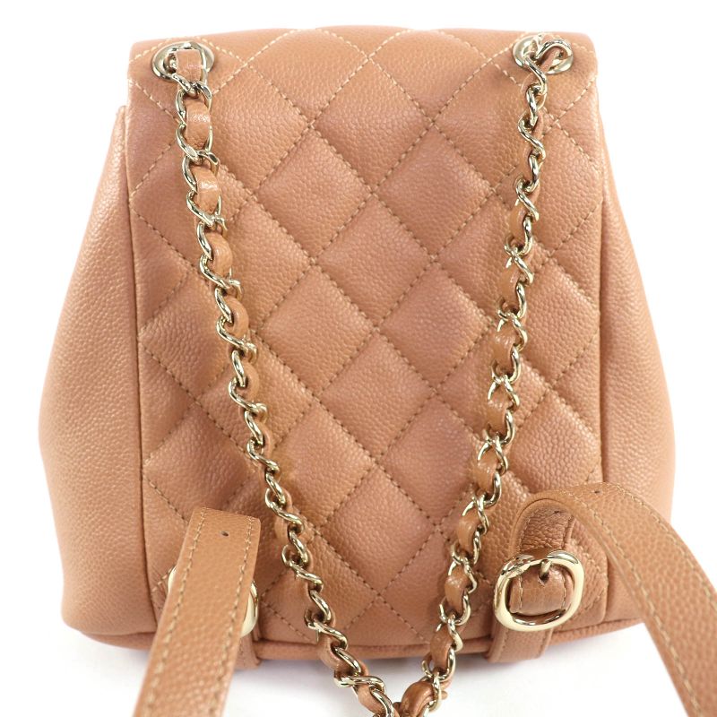 CHANEL As3860 Caviar Skin Matelasse Coco Mark Chain Backpack Random Serial