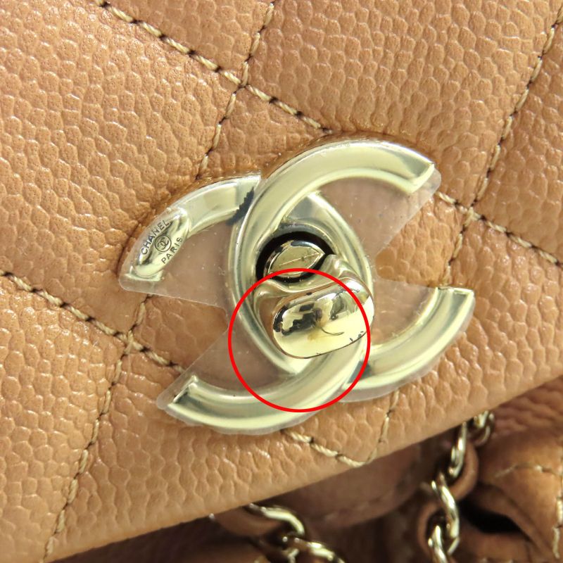 CHANEL As3860 Caviar Skin Matelasse Coco Mark Chain Backpack Random Serial