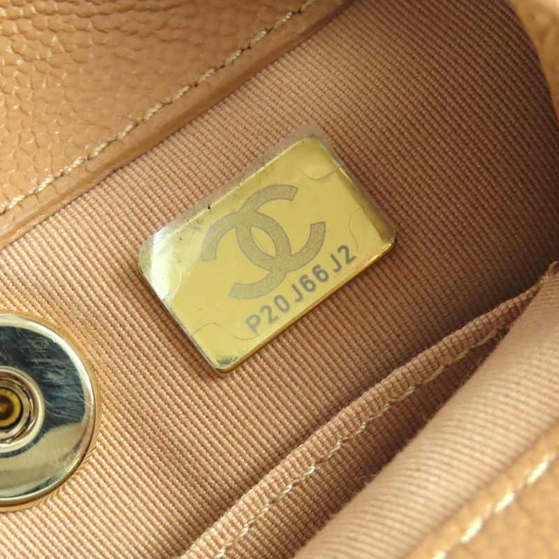 CHANEL As3860 Caviar Skin Matelasse Coco Mark Chain Backpack Random Serial