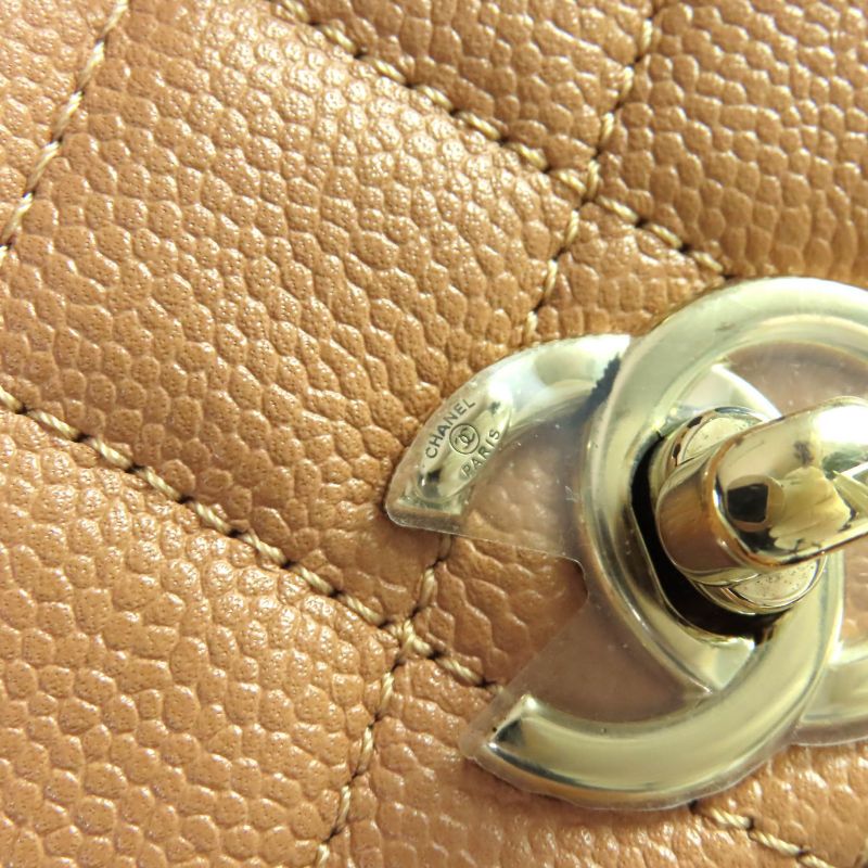 CHANEL As3860 Caviar Skin Matelasse Coco Mark Chain Backpack Random Serial