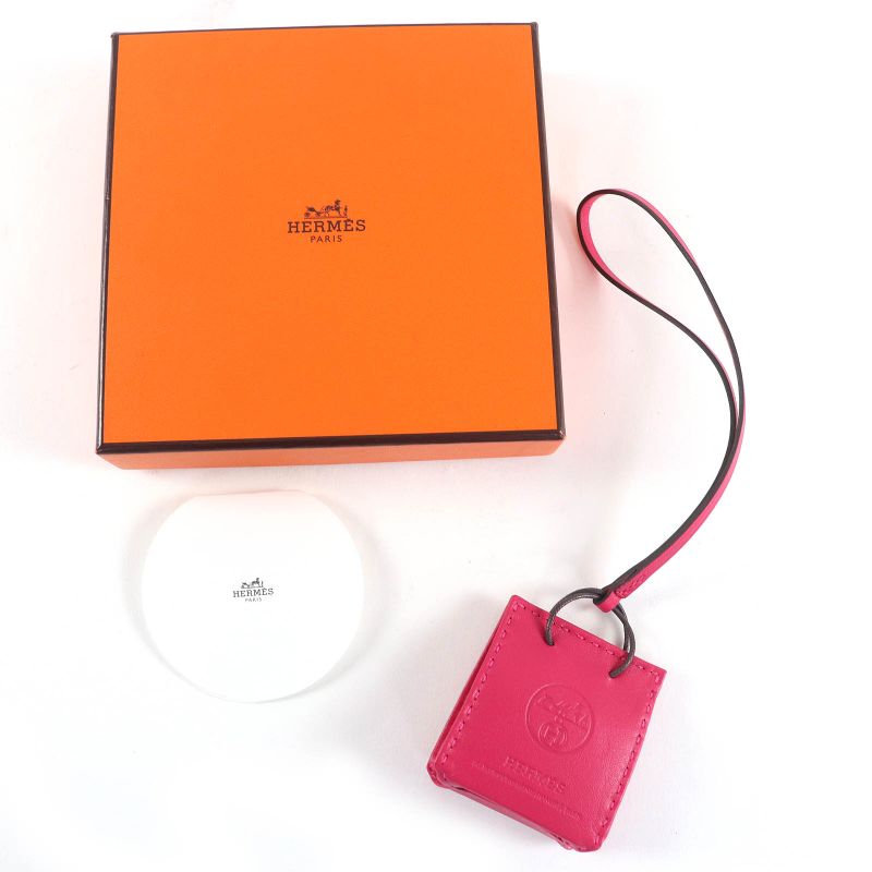 Hermes SAC Orange Sac Oranje Anjomiro Rose Mexico Bag Charm Y Engraved With Box