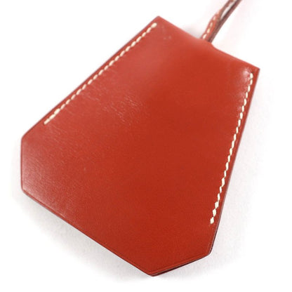 Hermes Vintage Leather Margiela Period Clochette Necklace Brown C Engraved