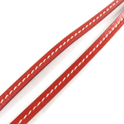 Hermes Vintage Leather Margiela Period Clochette Necklace Brown C Engraved