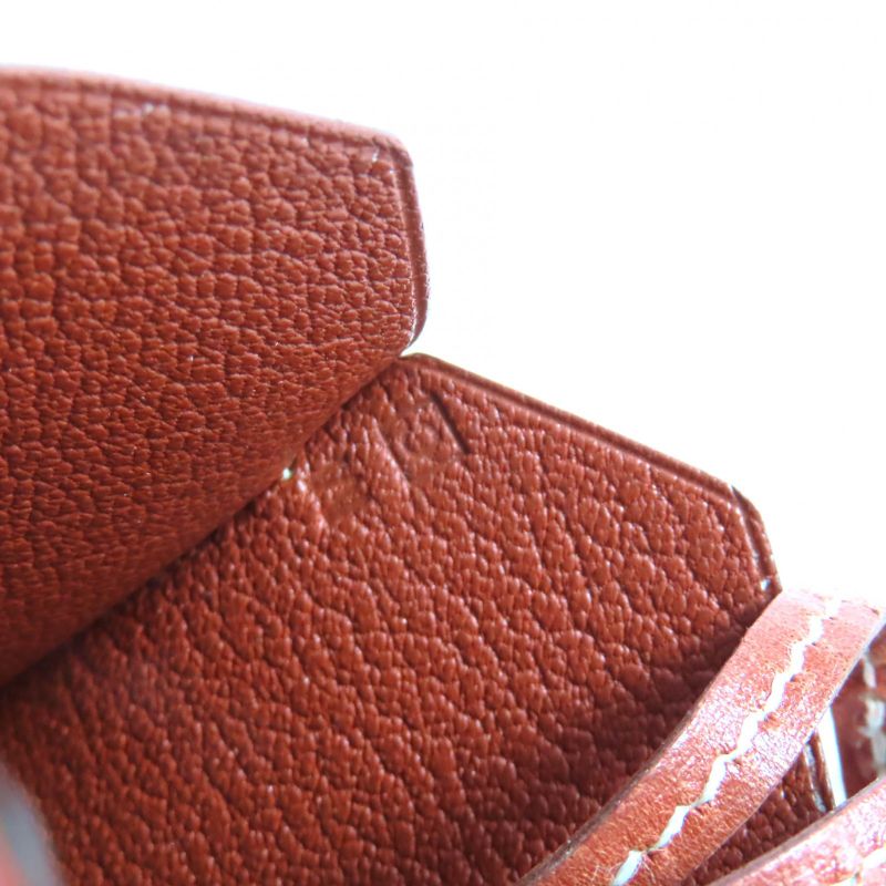 Hermes Vintage Leather Margiela Period Clochette Necklace Brown C Engraved