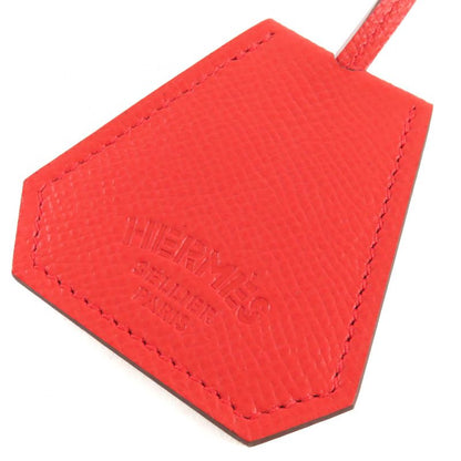 Hermes Hat Clip Capucine Vaux Epson Clochette Current Red-orange With Box Women