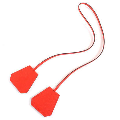 Hermes Hat Clip Capucine Vaux Epson Clochette Current Red-orange With Box Women
