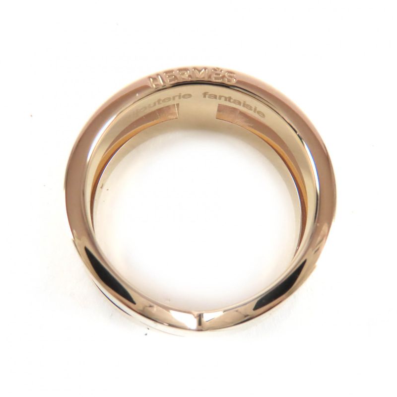 Hermes Ribbon Bijouterie Fantaisie H Motif Scarf Ring Gold Ladies Recommended