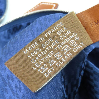 Hermes Eau De Voyage PM 100% Silk Pouch Blue Stamped B Made In France Ladies